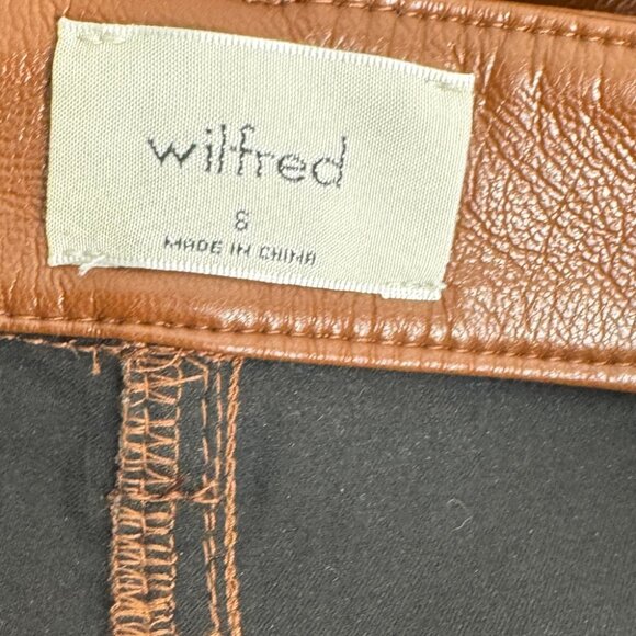 Aritzia Wilfred Melina Pant in Japanese vegan leather congac tan size 6 - Picture 6 of 8